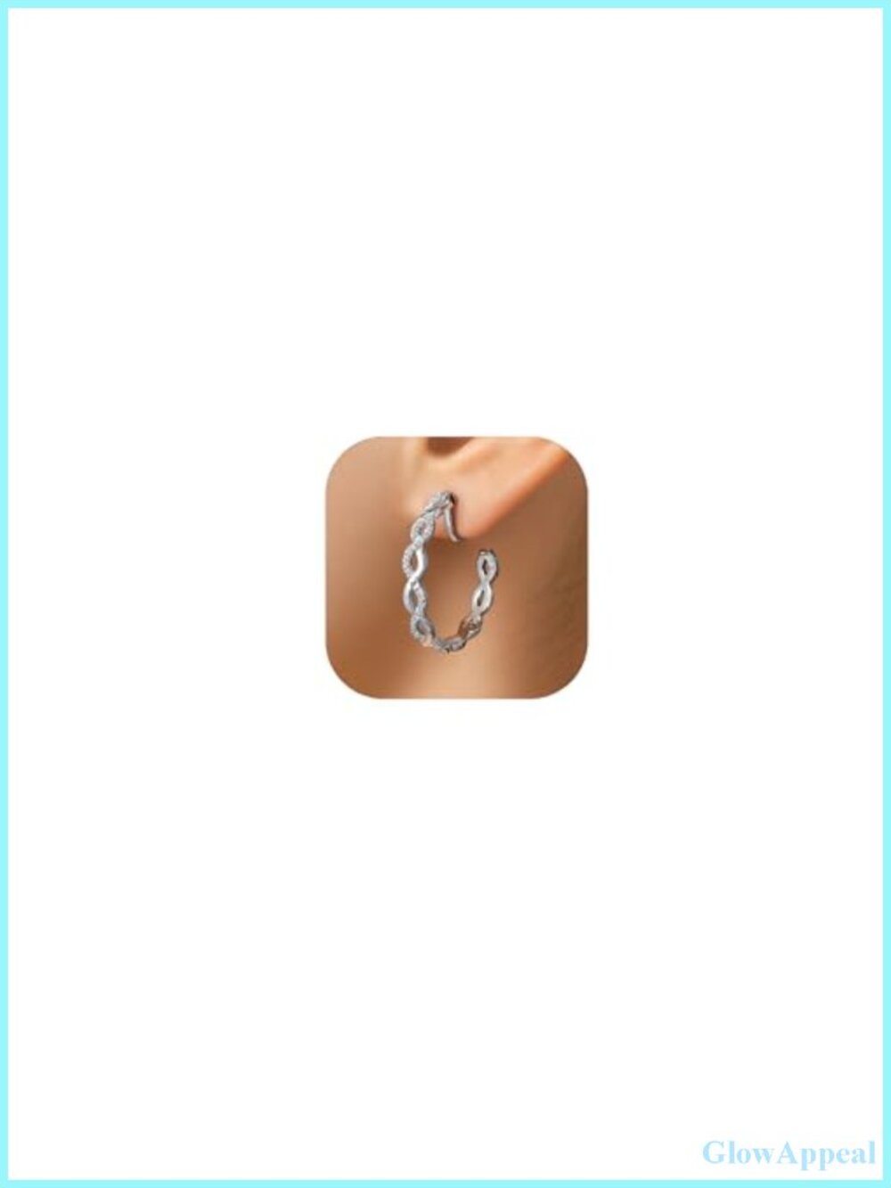 Clip On Hoop Earrings for Women CZ Gold Silver Plated Twisted Drop Non Pierced